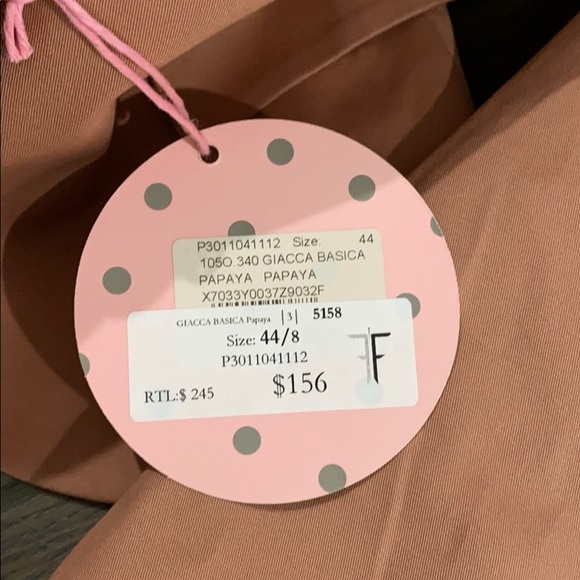 NWT POIS Giacca Basica Papaya Blazer Jacket 8 - Picture 5 of 6